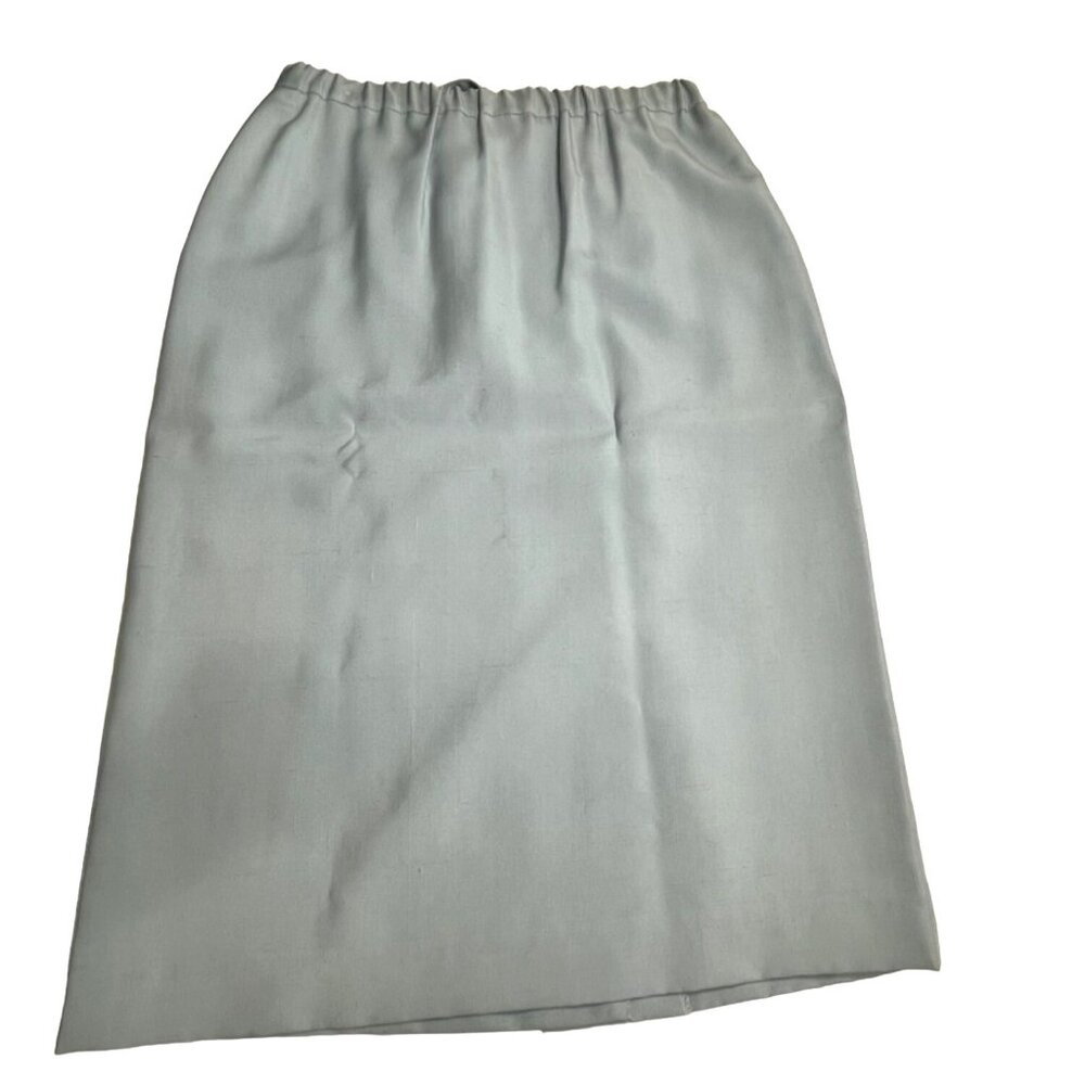 AW Medium Light Blue High-Waisted Midi Skirt With Pockets & Tie Belt 83i